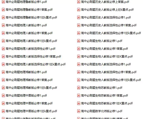 2024版高中必刷题(各科PDF电子版)