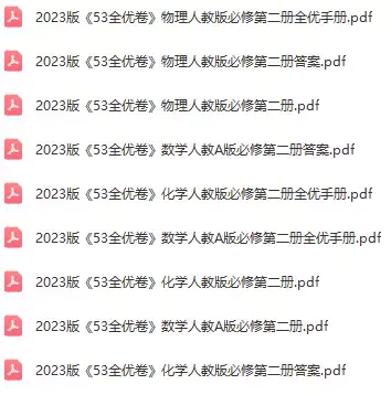 2023版53高中全优卷(各科PDF电子版)