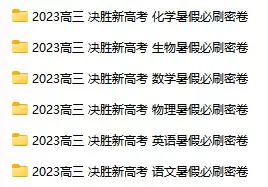 2023高三决胜新高考暑假必刷密卷