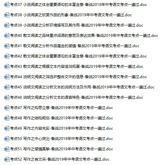 备战2019年中考语文考点一遍过