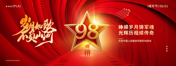 八一建军节海报易拉宝展板套图设计psd源文件