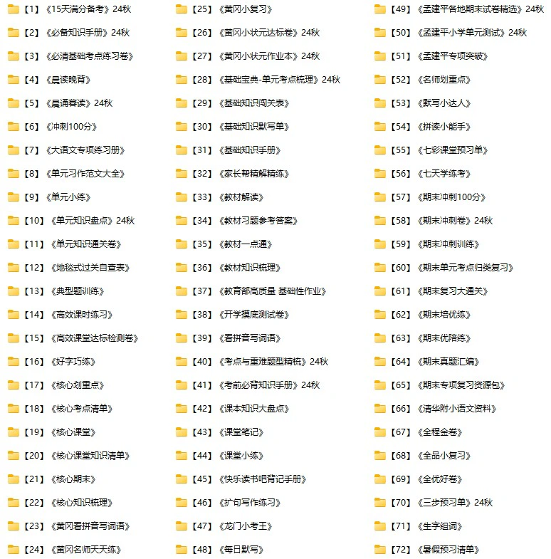 小学语文(预习复习资料合集)
