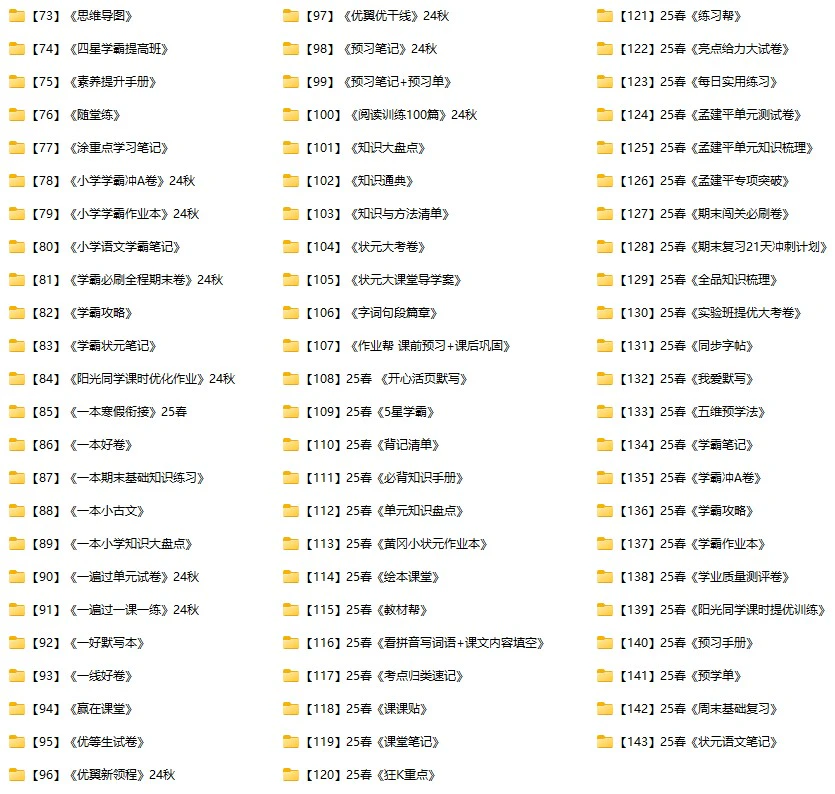小学语文(预习复习资料合集)