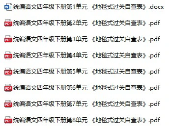 小学语文(1-6年级下册)《地毯式过关自查表》