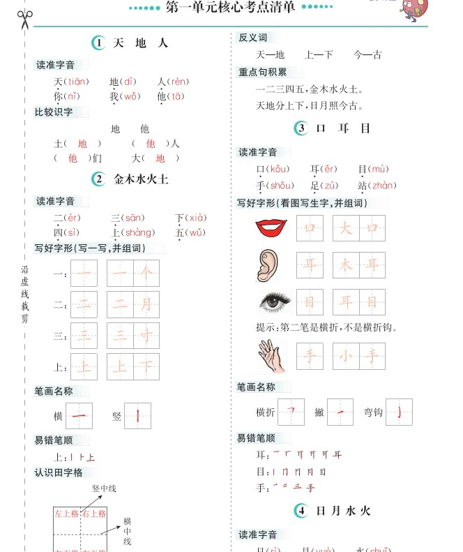 小学语文(1-6年级上下册)《核心考点清单》