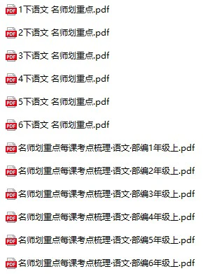 小学语文《名师划重点》(1-6年级上下册)
