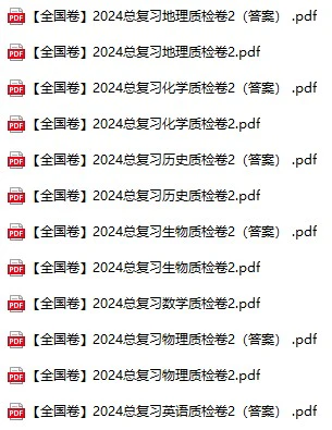 高中全科《2024总复习质检卷》pdf格式电子版