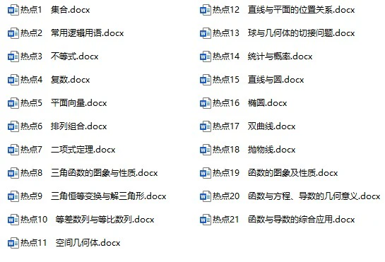 高中各科《高考热点题型与考点专练》2025版docx格式电子版