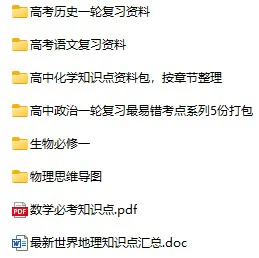 《高中各学科资料》docx、pdf格式电子版