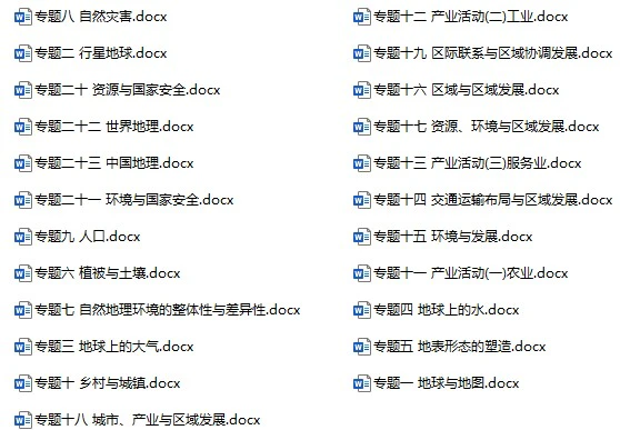 《五年高考题分类训练》地理