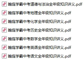 初中各科《翰庭学霸中考讲义》pdf格式电子版