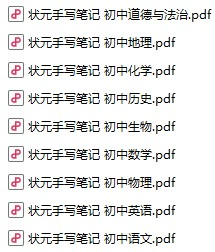 初中各科《衡水中学 状元手写笔记》pdf格式电子版