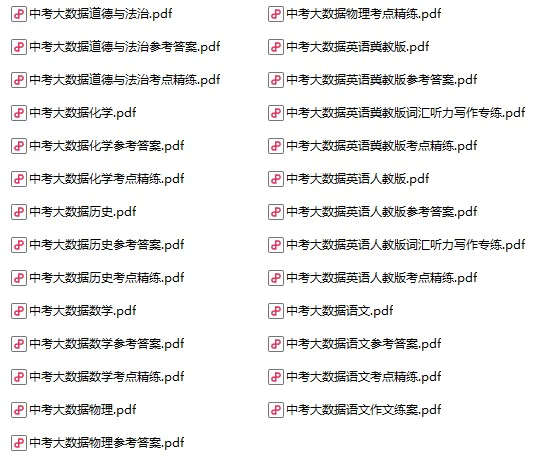 初中各科《中考资料包》pdf格式电子版