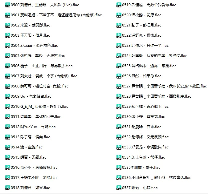 调音师定制无损现代流行歌曲(车载音乐FLAC格式)