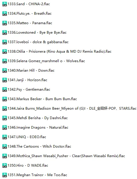 调音师定制无损热播流行英语(车载音乐FLAC格式)