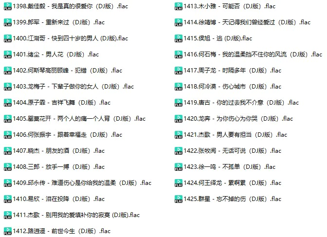 调音师定制无损抖音中文DJ歌(车载音乐FLAC格式)