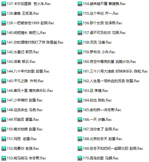 调音师定制无损民谣歌曲(车载音乐FLAC格式)