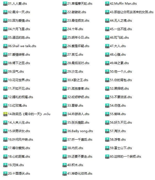 陈奕迅《最冷的一天》(DTS格式环绕多声道无损音乐)