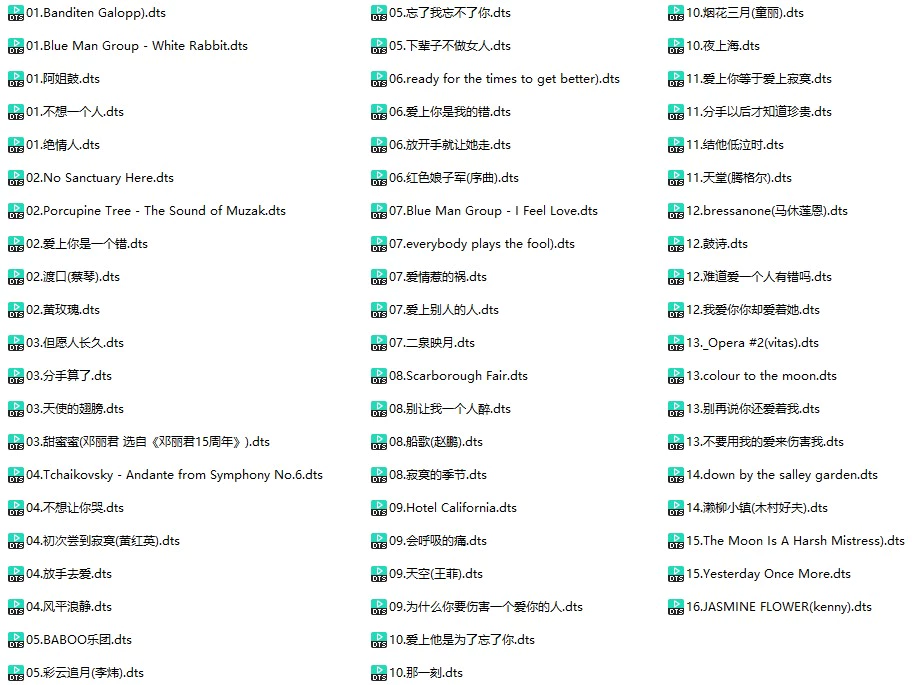 群星《奔驰S级轿车试音碟》(DTS格式环绕多声道无损音乐)