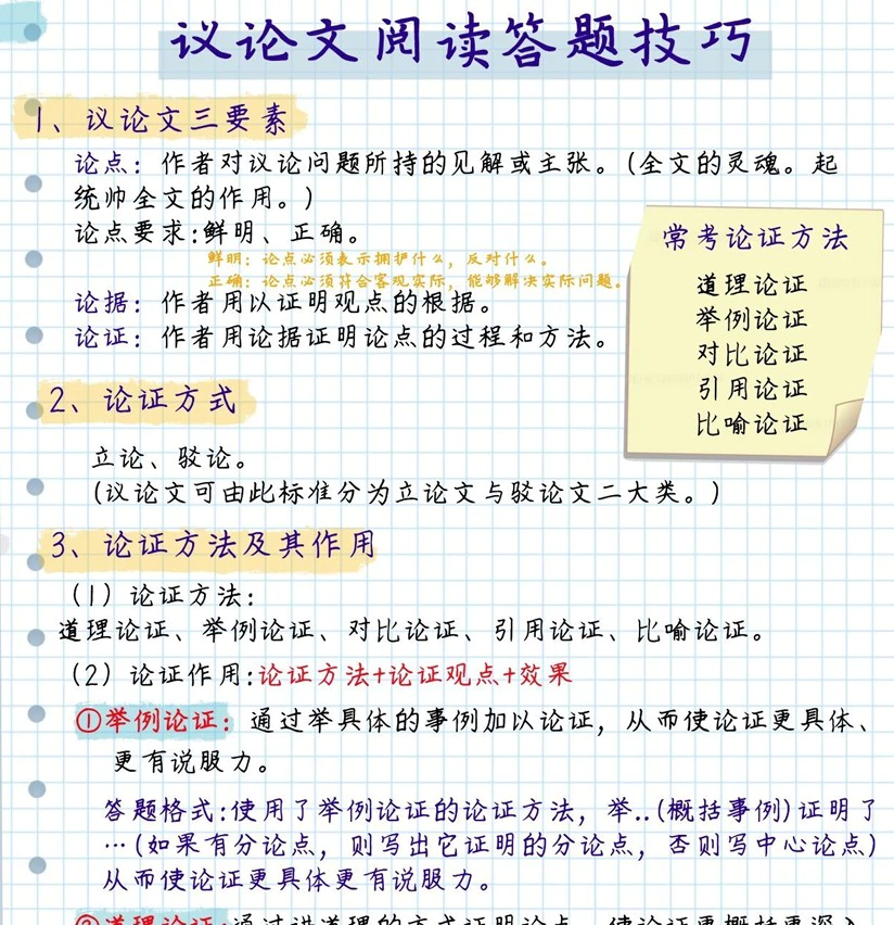 初中语文阅读理解及诗歌答题技巧