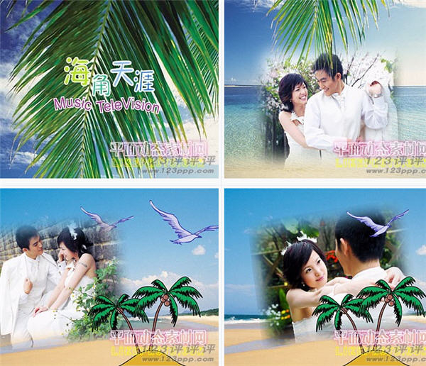 AE婚纱电子相册 婚庆片头模板下载-海角天涯（照片+视频版）-A00095