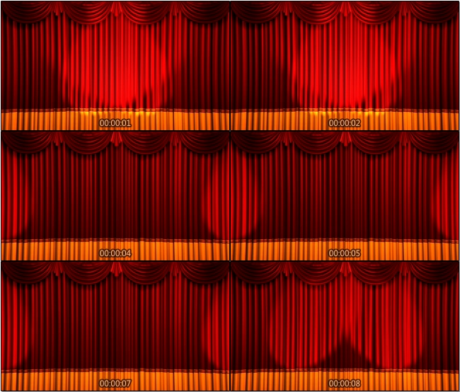 红色舞台帘子视频素材[B01602]