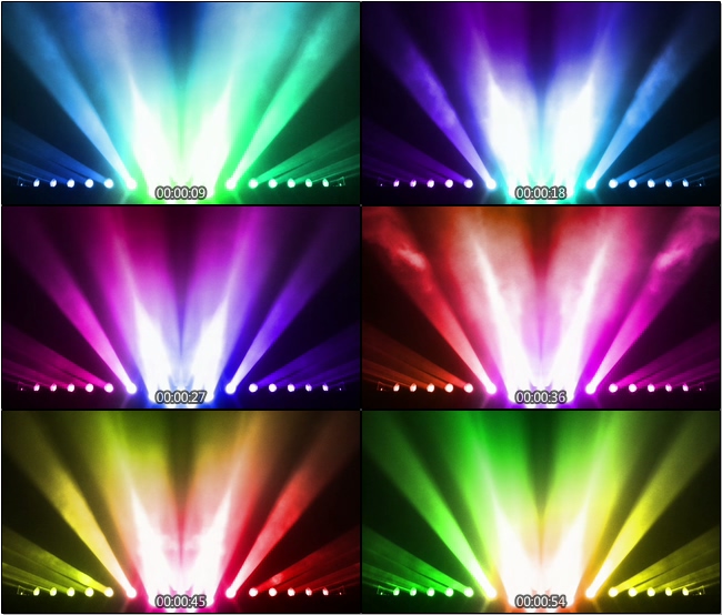 多种色彩变换的舞台射灯视频素材[B01627]
