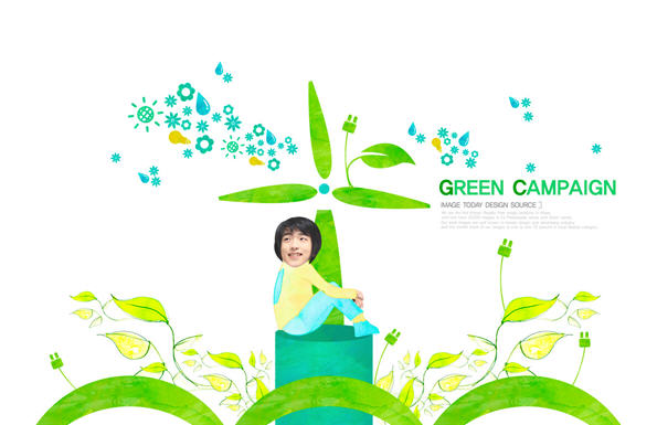 绿色环保主题LS-0098-高清PSD分层素材图库