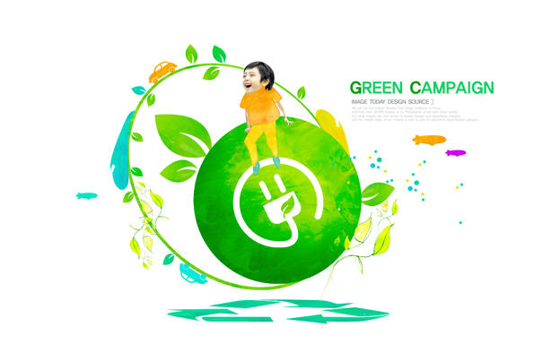 绿色环保主题LS-0092-高清PSD分层素材图库