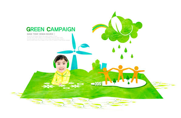 绿色环保主题LS-0090-高清PSD分层素材图库