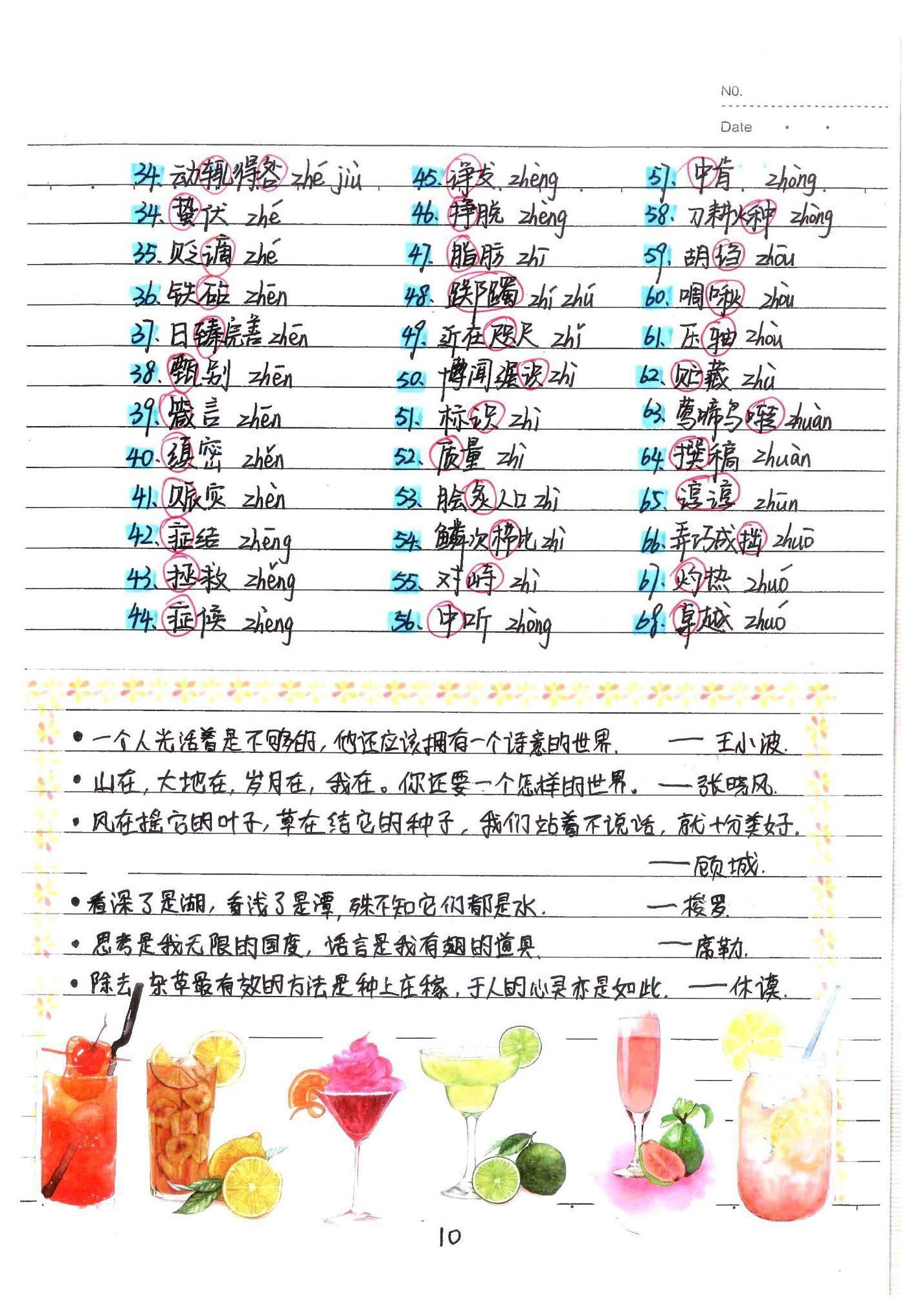 初中语文手写笔记（198页pdf格式）-中考状元手写笔记