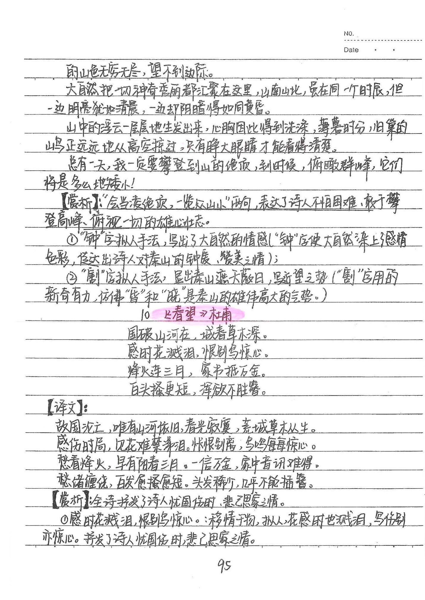 初中语文手写笔记（198页pdf格式）-中考状元手写笔记
