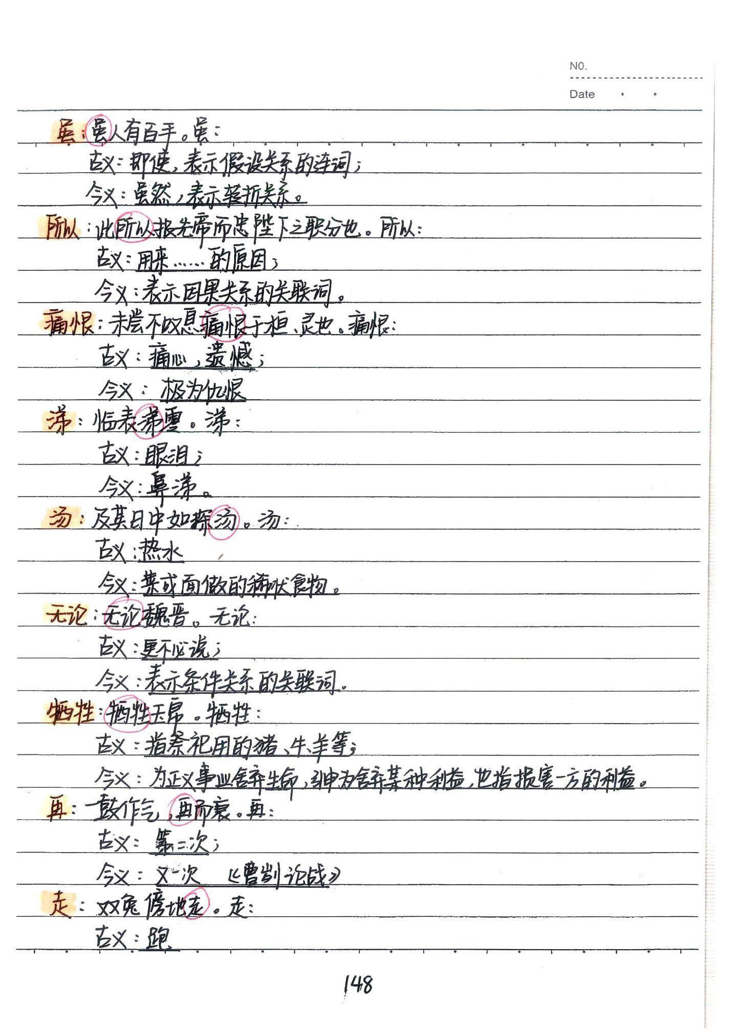 初中语文手写笔记（198页pdf格式）-中考状元手写笔记