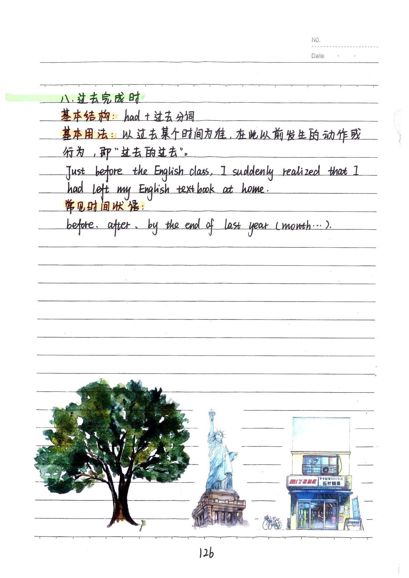 初中英语手写笔记(126页)-中考状元手写笔记下载