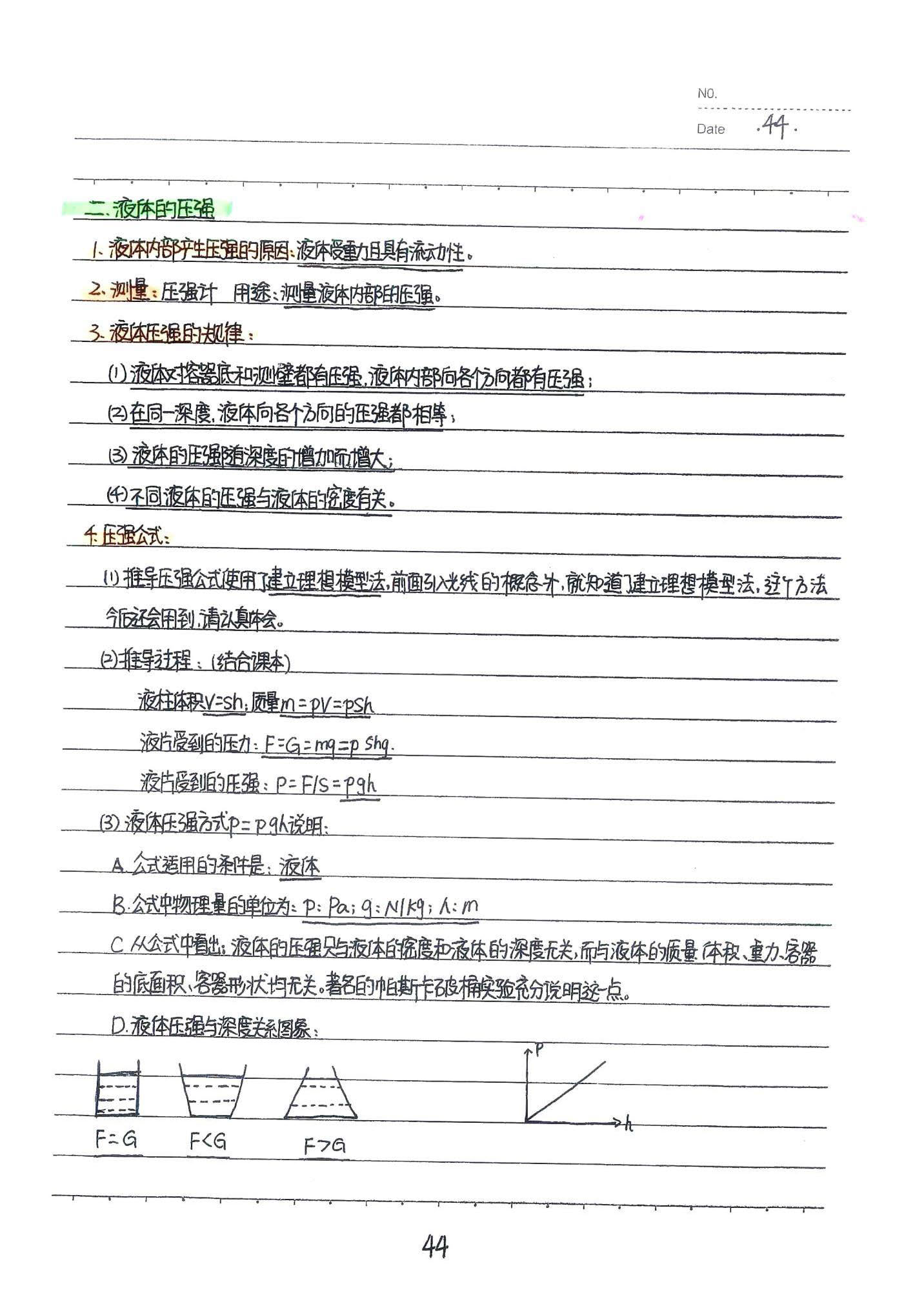 初中物理手写笔记（142页）-中考状元手写笔记下载