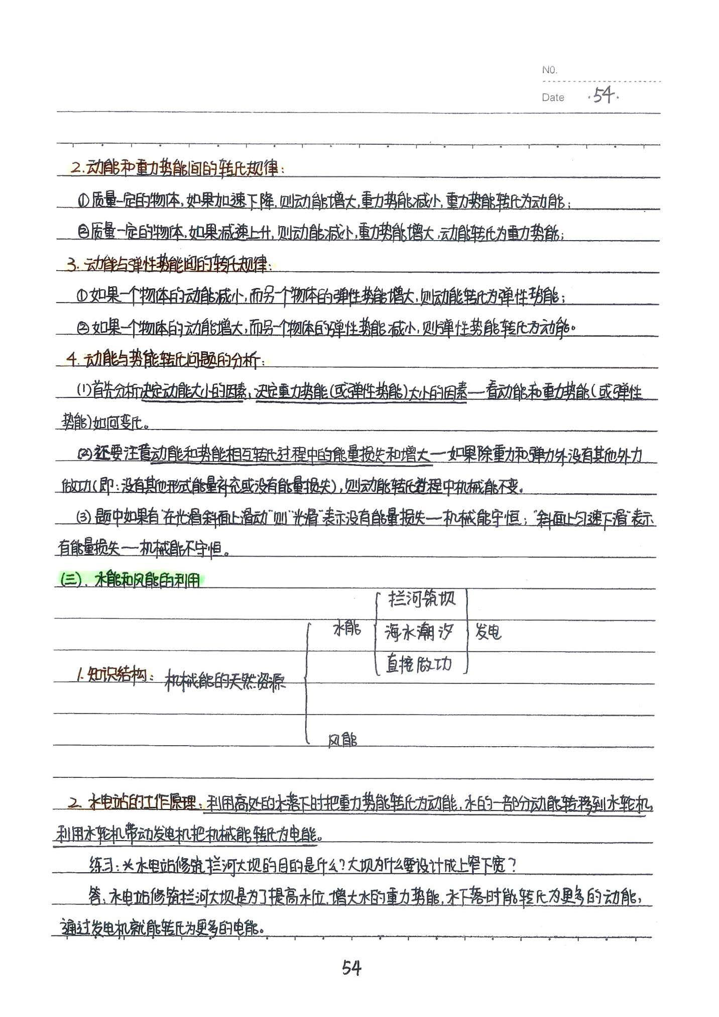 初中物理手写笔记（142页）-中考状元手写笔记下载