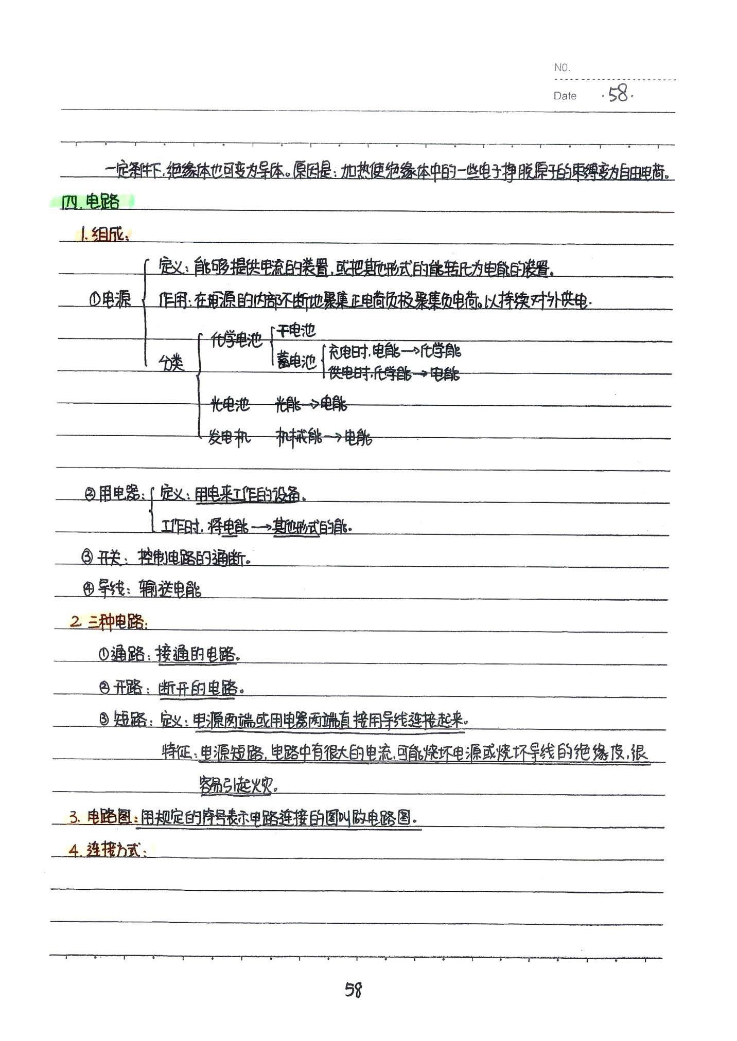 初中物理手写笔记（142页）-中考状元手写笔记下载