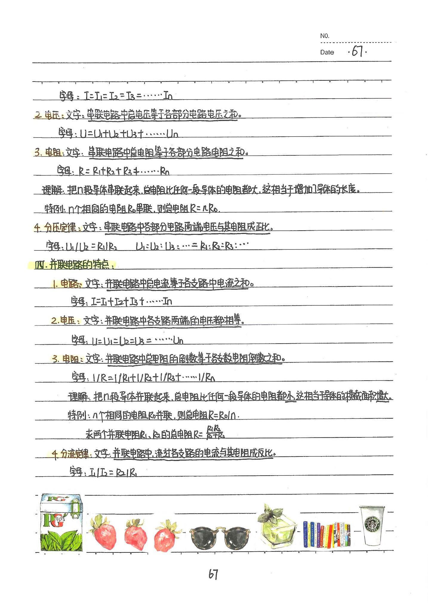 初中物理手写笔记（142页）-中考状元手写笔记下载