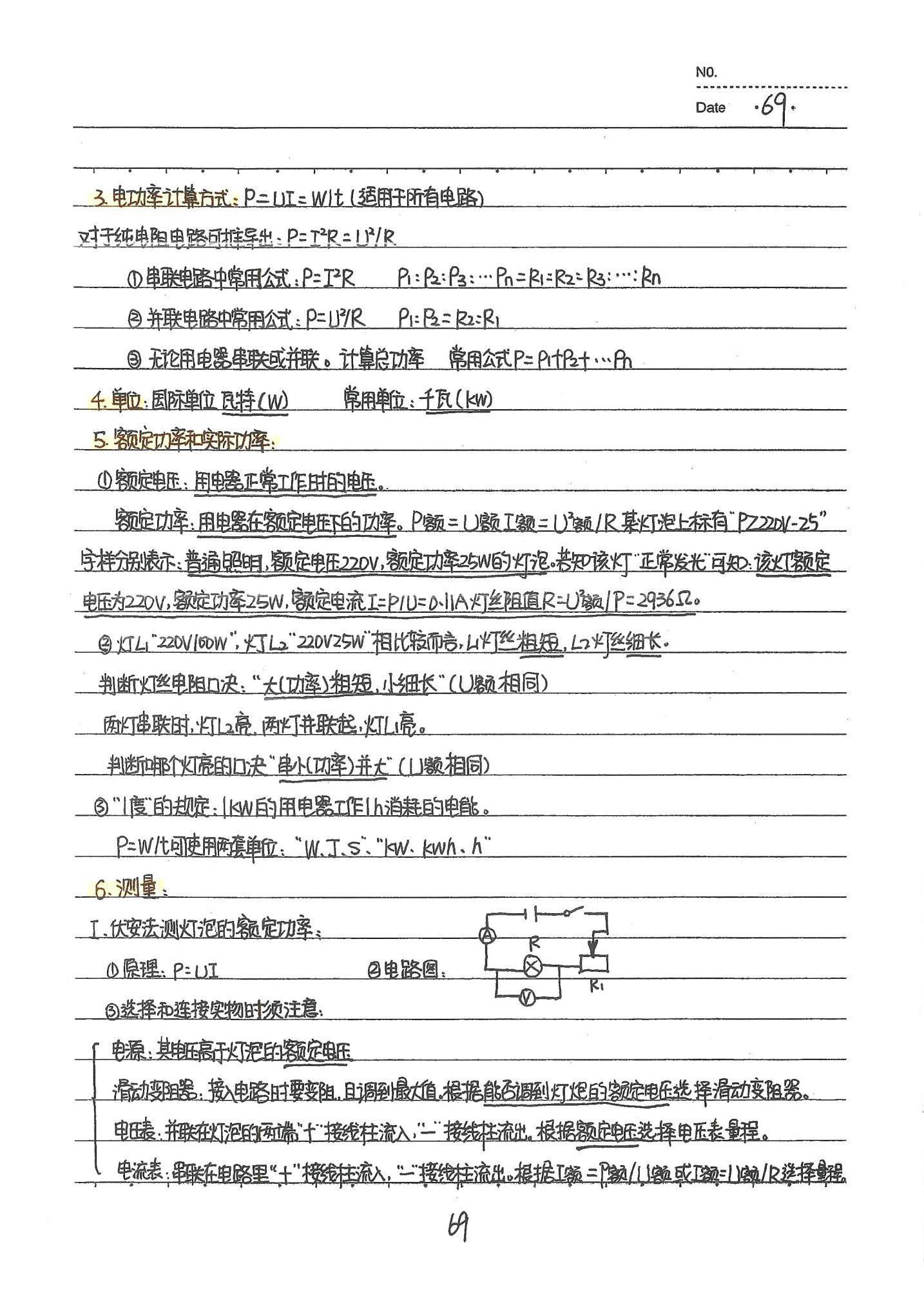 初中物理手写笔记（142页）-中考状元手写笔记下载