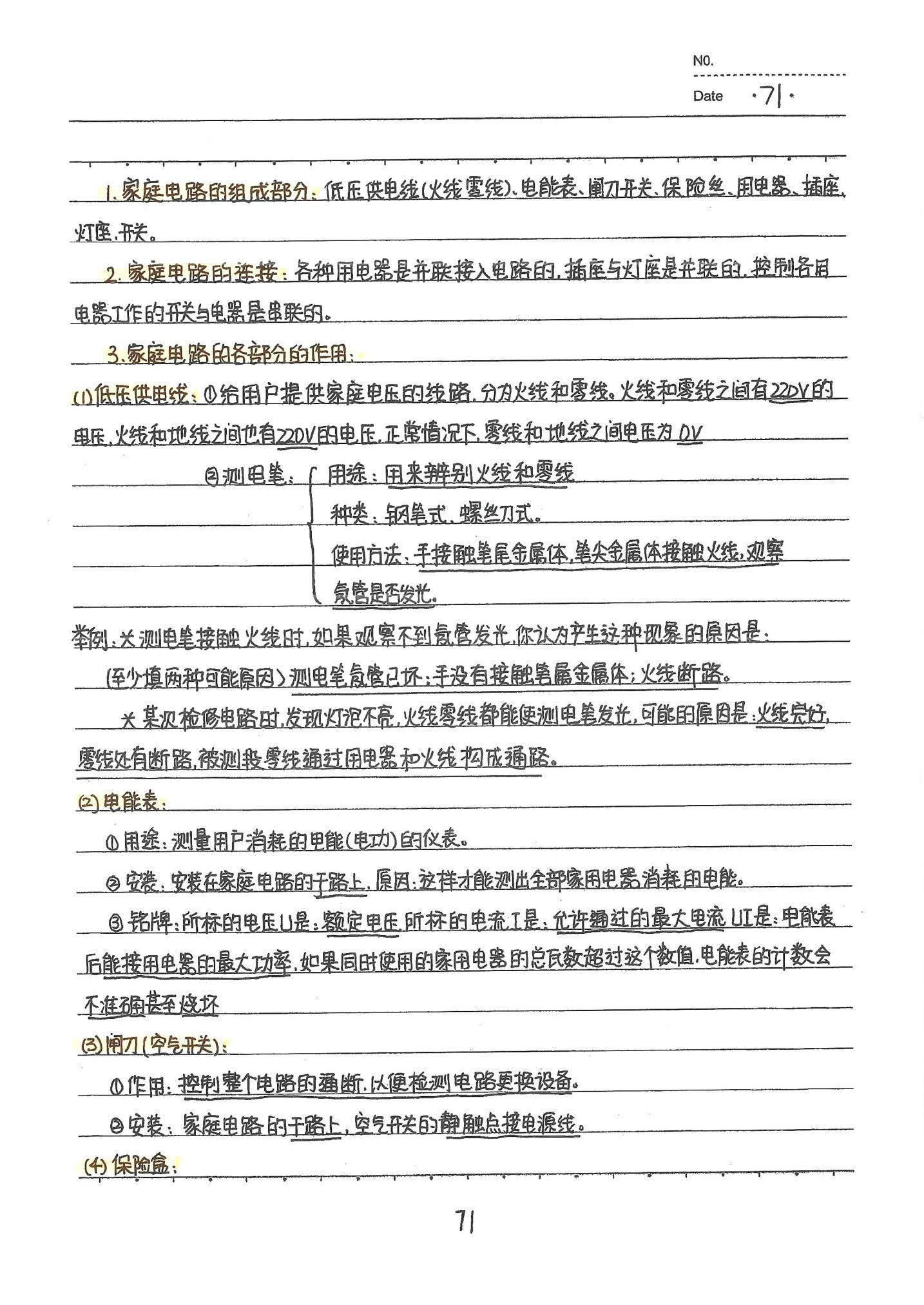 初中物理手写笔记（142页）-中考状元手写笔记下载