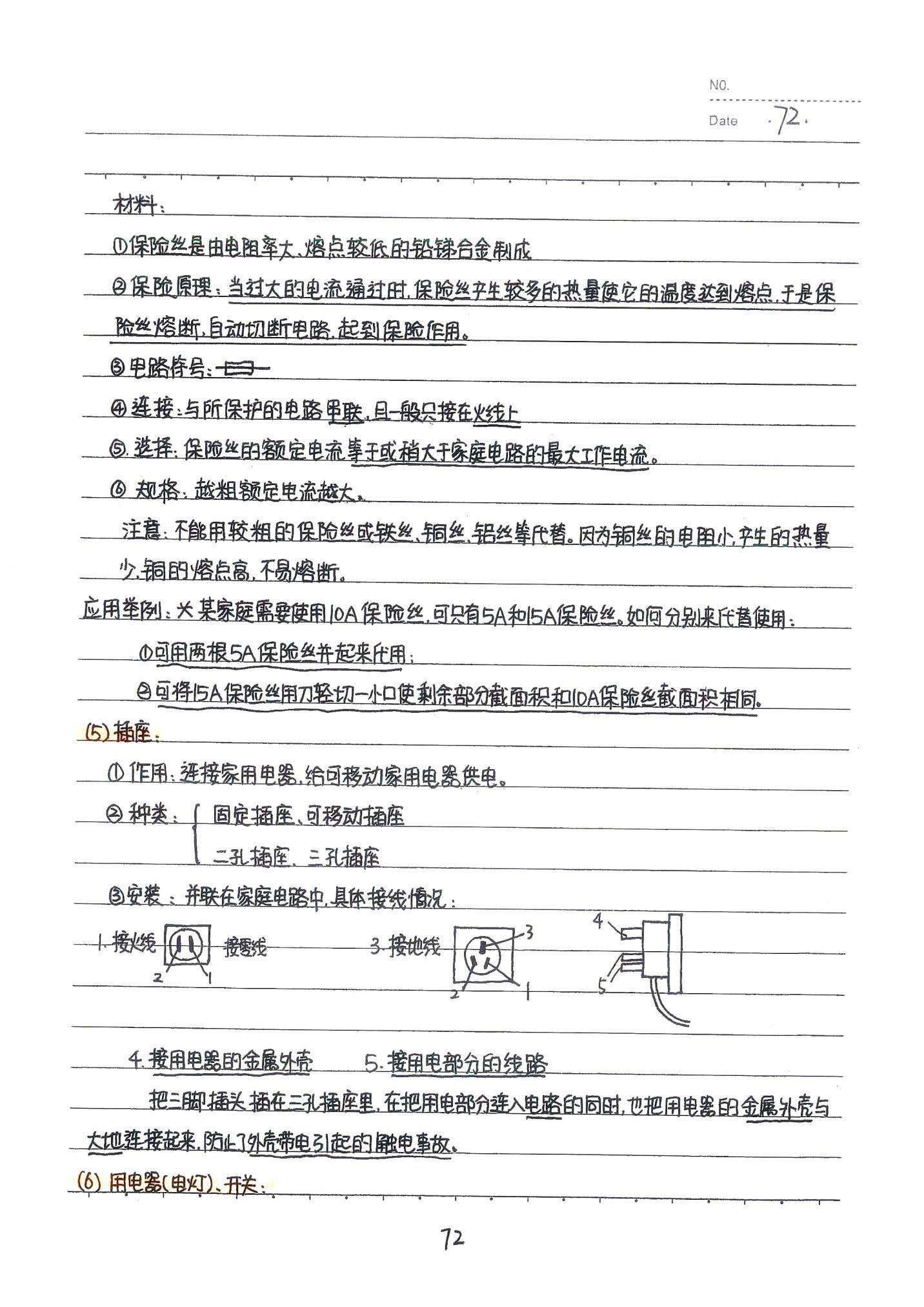 初中物理手写笔记（142页）-中考状元手写笔记下载