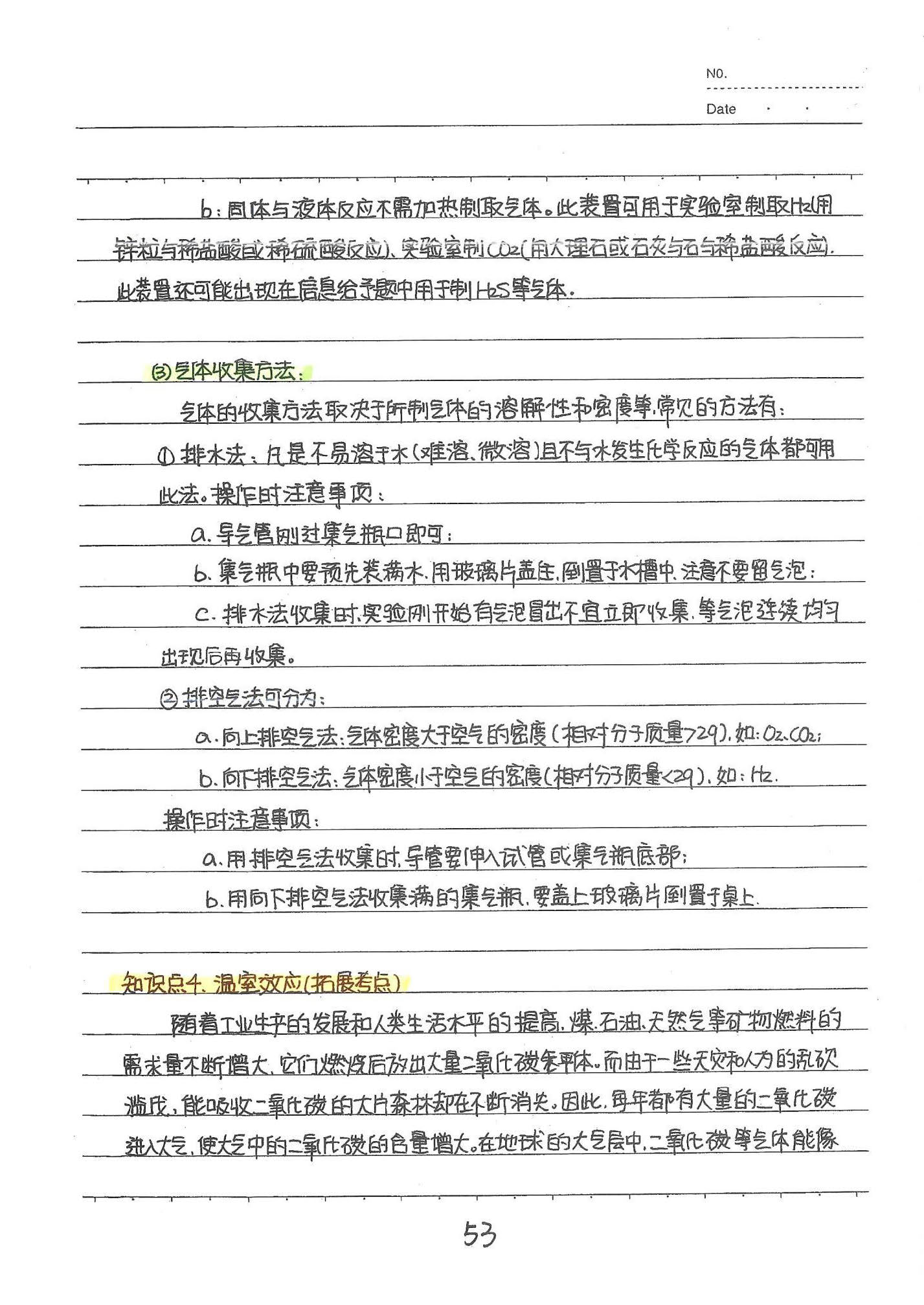 初中化学手写笔记（142页）-中考状元手写笔记下载