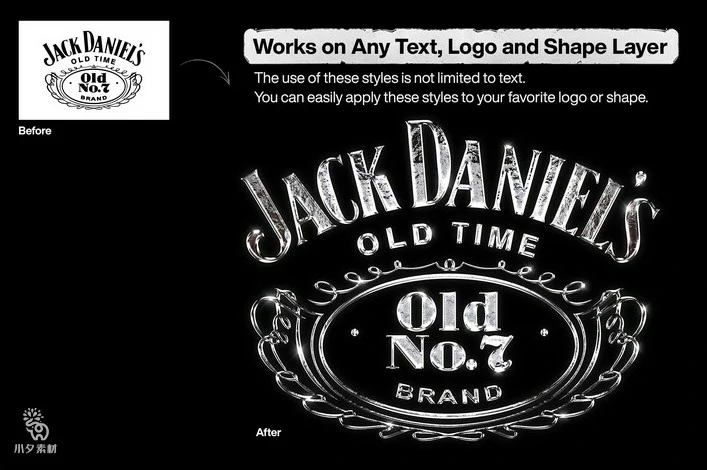 潮流酸性金属质感赛博朋克哥特风3D立体LOGO字体特效样机PSD素材