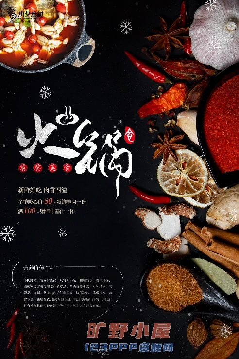 火锅店美食火锅开业宣传单海报餐饮模板PSD分层设计素材(033)
