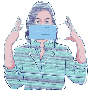 防疫医疗医生护士病毒口面罩元素场景插画png免扣PSD/AI设计素材【358】