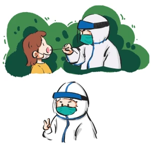 防疫医疗医生护士病毒口面罩元素场景插画png免扣PSD/AI设计素材【366】