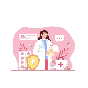 防疫医疗医生护士病毒口面罩元素场景插画png免扣PSD/AI设计素材【380】