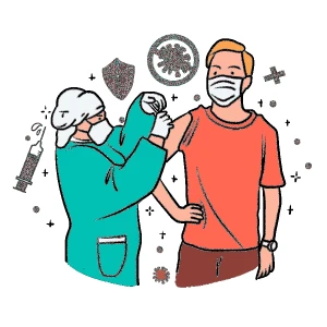 防疫医疗医生护士病毒口面罩元素场景插画png免扣PSD/AI设计素材【387】