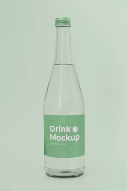 玻璃瓶酒瓶果汁饮料瓶包装VI提案展示智能贴图样机PSD设计素材【002】
