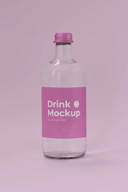玻璃瓶酒瓶果汁饮料瓶包装VI提案展示智能贴图样机PSD设计素材【003】